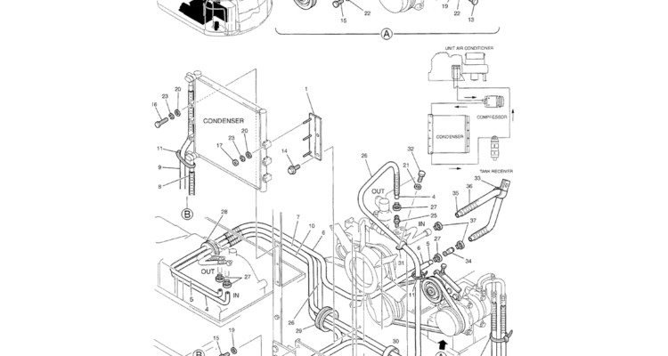 01-090 CONDITIONER, AIR-Kobelco SK70SR-1E SK70SR-2 SK70 Excavator Parts Number Electronic Catalog EPC Manuals