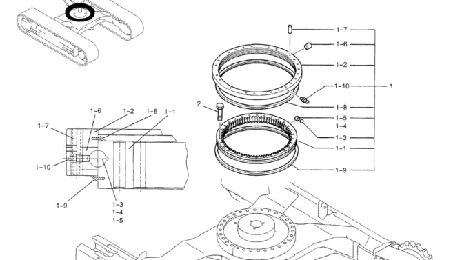 02-004 SLEWING RING ASSEMBLY-Kobelco SK70SR-1E SK70SR-2 SK70 Excavator Parts Number Electronic Catalog EPC Manuals