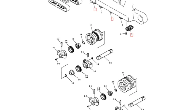 02-006 ROLLER ASSY, TRACK (FOR RUBBER)-Kobelco SK60-3 SK60-5 SK60 Excavator Parts Number Electronic Catalog EPC Manuals