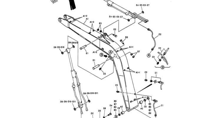 03 001 STD. BOOM ASSY, 3.70M Kobelco SK60 3 SK60 5 SK60 Excavator Parts Number Electronic Catalog EPC Manuals