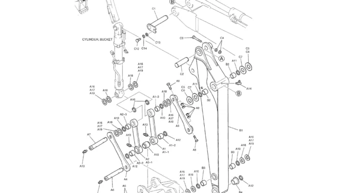 03-010 ARM ASSY, STD, 1.65M (5 FT 5 IN), P/N YT120B00067F1-Kobelco SK70SR-1E SK70SR-2 SK70 Excavator Parts Number Electronic Catalog EPC Manuals