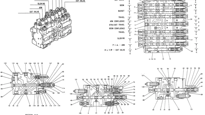 07-001(01) VALVE ASSY, CONTROL-Kobelco SK60-3 SK60-5 SK60 Excavator Parts Number Electronic Catalog EPC Manuals