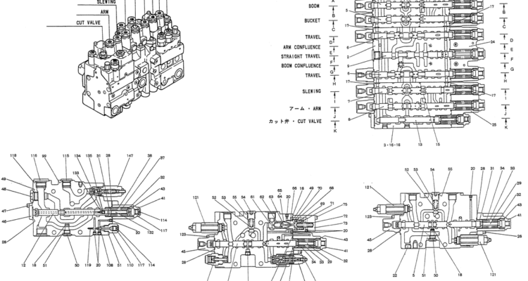 07-001(01) VALVE ASSY, CONTROL-Kobelco SK60-3 SK60-5 SK60 Excavator Parts Number Electronic Catalog EPC Manuals