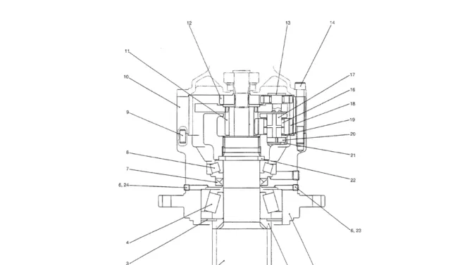 07-020 GEAR BOX REDUCTION ASSY (SWING)-Kobelco SK70SR-1E SK70SR-2 SK70 Excavator Parts Number Electronic Catalog EPC Manuals
