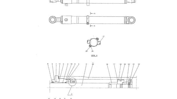 07-030 CYLINDER ASSY, BOOM-Kobelco SK70SR-1E SK70SR-2 SK70 Excavator Parts Number Electronic Catalog EPC Manuals