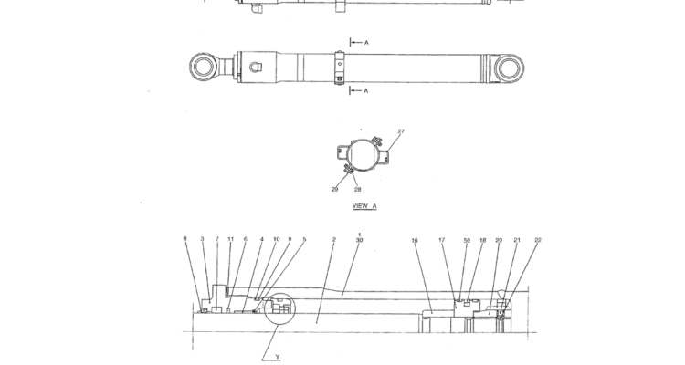 07-030 CYLINDER ASSY, BOOM-Kobelco SK70SR-1E SK70SR-2 SK70 Excavator Parts Number Electronic Catalog EPC Manuals