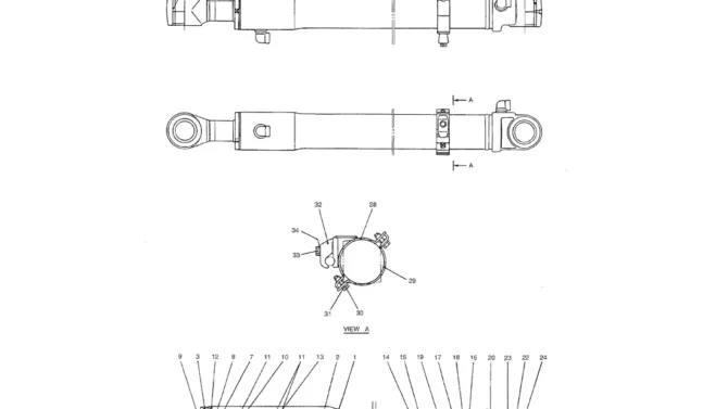 07-031 CYLINDER ASSY, ARM P/N YT01V00002F1-Kobelco SK70SR-1E SK70SR-2 SK70 Excavator Parts Number Electronic Catalog EPC Manuals