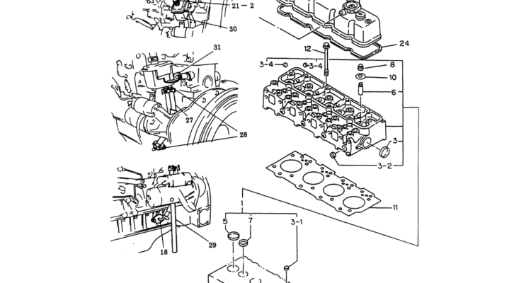 08-001 CYL. HEAD AND COVER ISUZU 4JB1 ENGINE-Kobelco SK60-3 SK60-5 SK60 Excavator Parts Number Electronic Catalog EPC Manuals