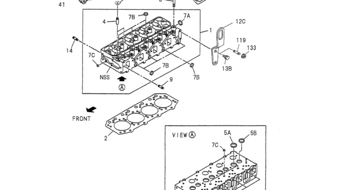 08-003 CYLINDER HEAD ISUZU CC-4JG1 ENGINE -Kobelco SK70SR-1E SK70SR-2 SK70 Excavator Parts Number Electronic Catalog EPC Manuals