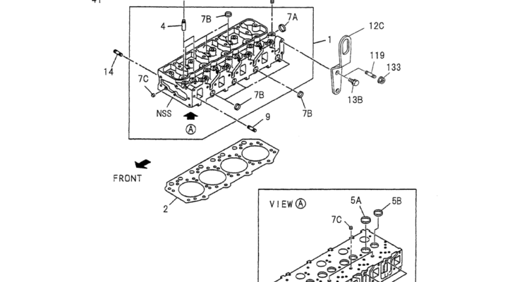 08 003 CYLINDER HEAD ISUZU CC 4JG1 ENGINE  Kobelco SK70SR 1E SK70SR 2 SK70 Excavator Parts Number Electronic Catalog EPC Manuals