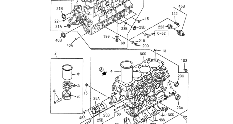 08-004 CYLINDER BLOCK ISUZU CC-4JG1 ENGINE -Kobelco SK70SR-1E SK70SR-2 SK70 Excavator Parts Number Electronic Catalog EPC Manuals