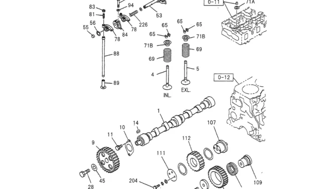 08-006 CAMSHAFT AND VALVE ISUZU 4JG1 ENGINE-Kobelco SK70SR-1E SK70SR-2 SK70 Excavator Parts Number Electronic Catalog EPC Manuals
