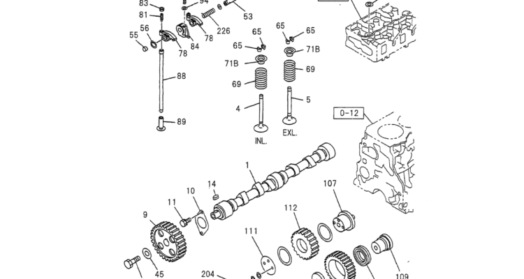 08-006 CAMSHAFT AND VALVE ISUZU 4JG1 ENGINE-Kobelco SK70SR-1E SK70SR-2 SK70 Excavator Parts Number Electronic Catalog EPC Manuals