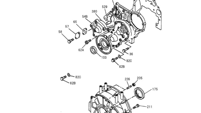 08-008 TIMING GEAR CASE AND FLYWHEEL HOUSING ISUZU 4JG1 ENGINE-Kobelco SK70SR-1E SK70SR-2 SK70 Excavator Parts Number Electronic Catalog EPC Manuals