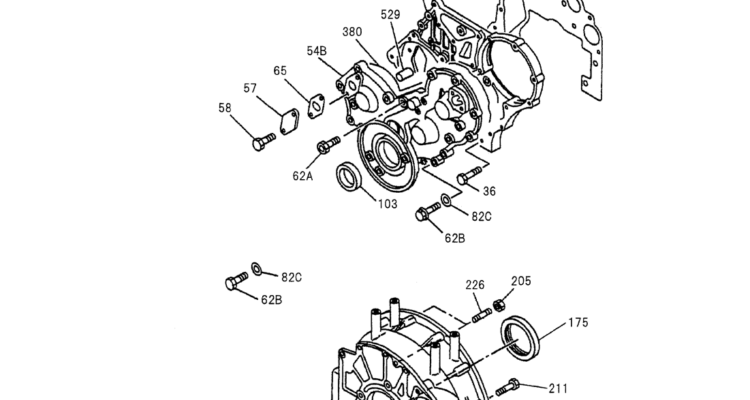 08-008 TIMING GEAR CASE AND FLYWHEEL HOUSING ISUZU 4JG1 ENGINE-Kobelco SK70SR-1E SK70SR-2 SK70 Excavator Parts Number Electronic Catalog EPC Manuals