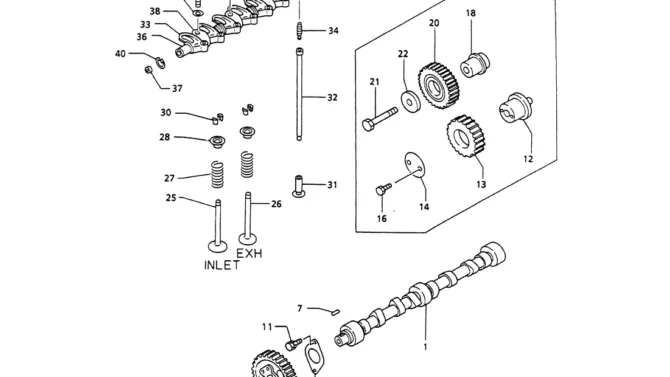 08-008 VALVE MECHANISM (CAM SHAFT, IDLE GEAR, ROCKER ARM) WHEEL ISUZU 4JB1 ENGINE-Kobelco SK60-3 SK60-5 SK60 Excavator Parts