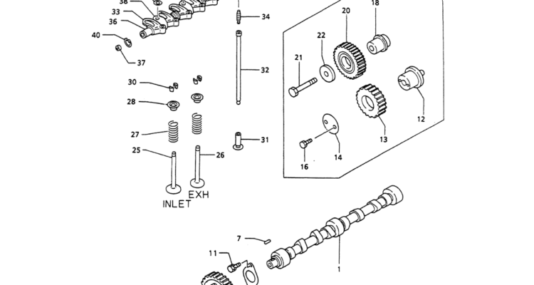 08-008 VALVE MECHANISM (CAM SHAFT, IDLE GEAR, ROCKER ARM) WHEEL ISUZU 4JB1 ENGINE-Kobelco SK60-3 SK60-5 SK60 Excavator Parts