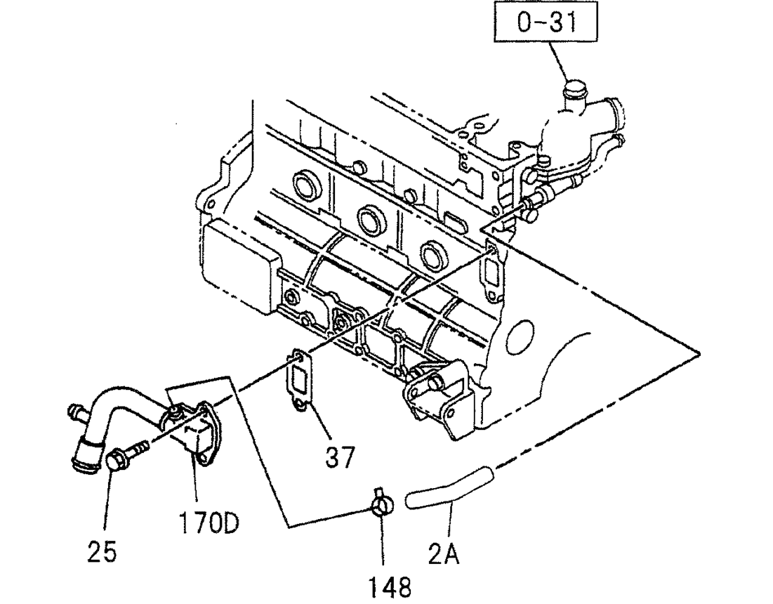 08-015 WATER PIPING, ENGINE ISUZU CC-4JG1 ENGINE-Kobelco SK70SR-1E SK70SR-2 SK70 Excavator Parts Number Electronic Catalog EPC Manuals