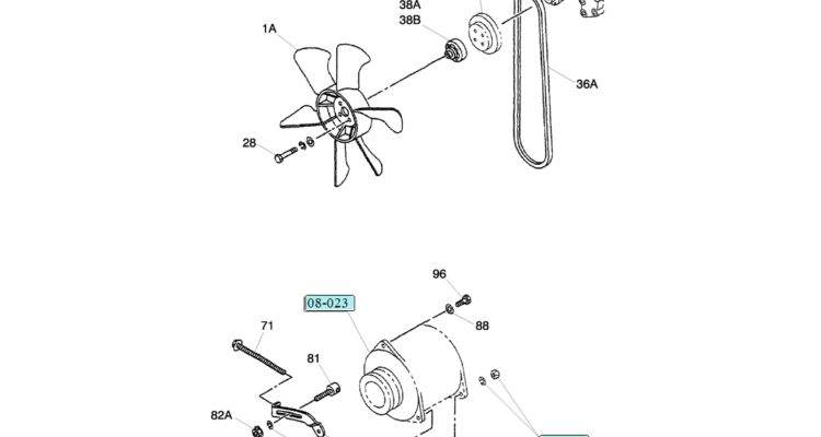 08 016 FAN AND FAN BELT ISUZU CC 4JG1 ENGINE Kobelco SK70SR 1E SK70SR 2 SK70 Excavator Parts Number Electronic Catalog EPC Manuals