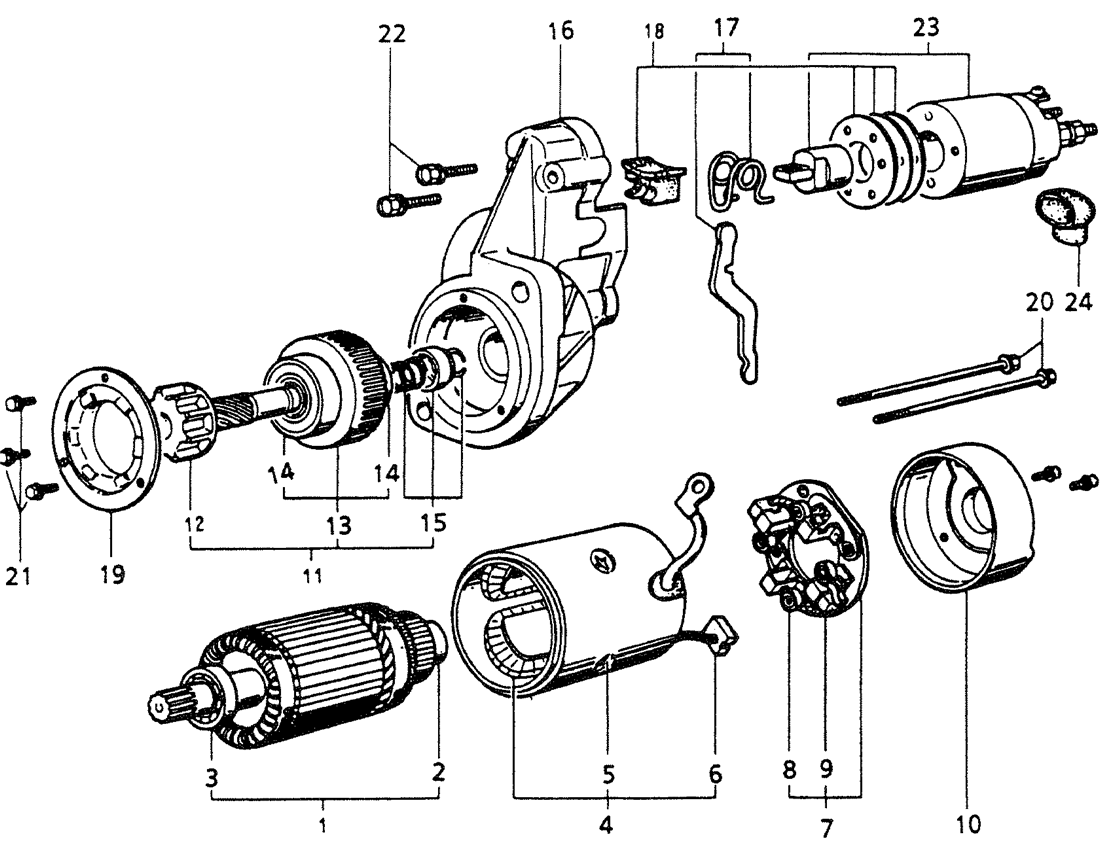 08-021 STARTER MOTOR VI8944234520 (HITACHI) ISUZU 4JB1 ENGINE-Kobelco SK60-3 SK60-5 SK60 Excavator Parts