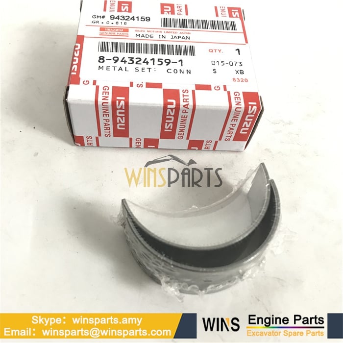 8-94324159-0 8-94324159-1 ISUZU DIESEL ENGINE 4JC1 4JG1 CONN ROD BEARING Connecting METAL SET Hitachi EX40 EX45 ZX60 ZX70 Excavator Parts