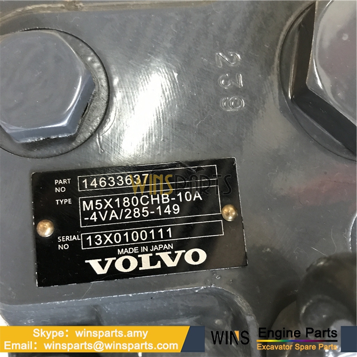 VOE 14633637 VOE14633637 Kawasaki M5X180CHB HYDRAULIC Swing motor Assembly For Volvo Heavy EC250D EC250E Excavator Parts 