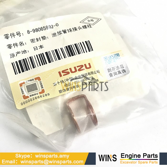 8-98065992-0 8980659920 ISUZU BOLT GASKET SEAL Washer