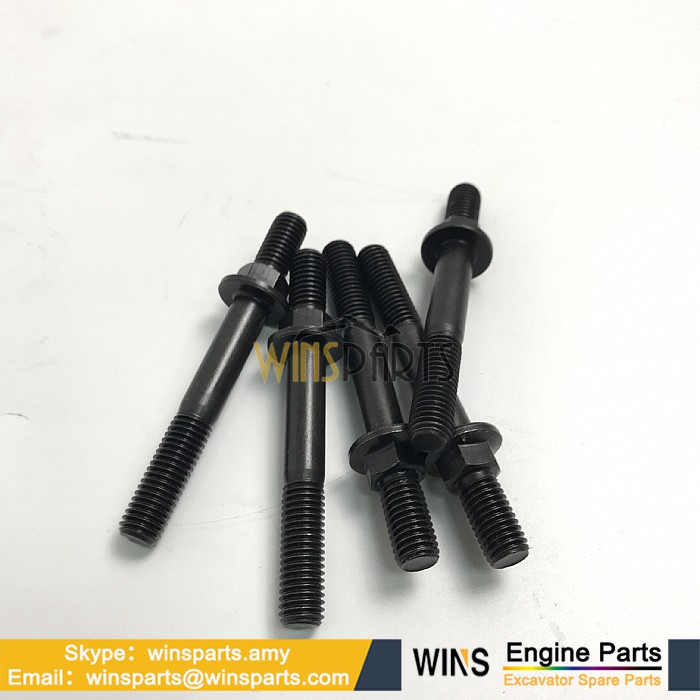 3944593 3944655 Cummins Engine EXHAUST MANIFOLD Bolts SCREW STUD CAP Hyundai R290LC-7 R320LC-7A R320LC9 R360LC-7 Spare Parts  