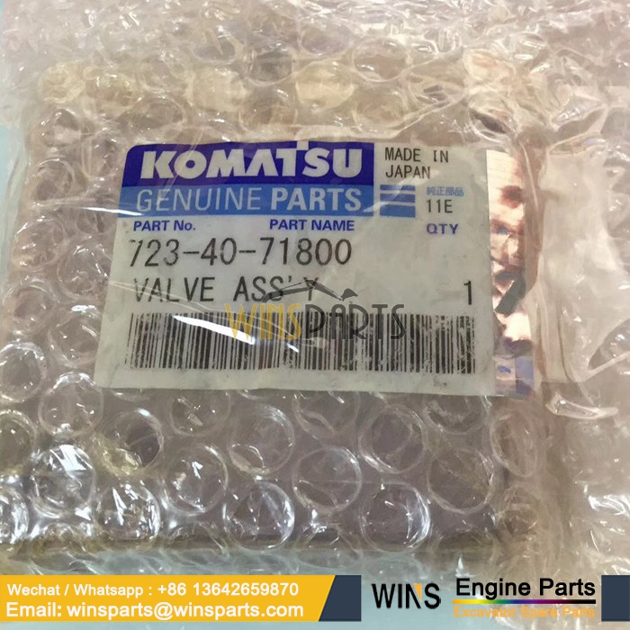 723-40-71800 7234071800 CONTROL VALVE SPOOL RELIEF VALVE Komatsu