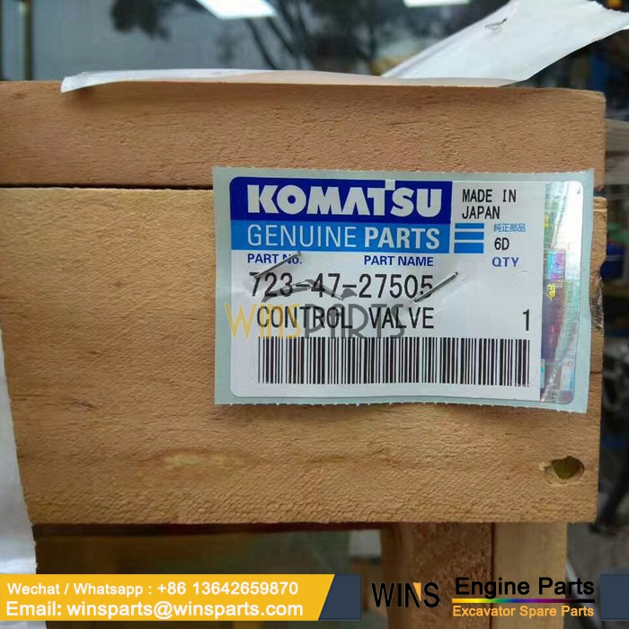 723-47-27505 7234727505 Hydraulic MAIN Control Valve Komatsu