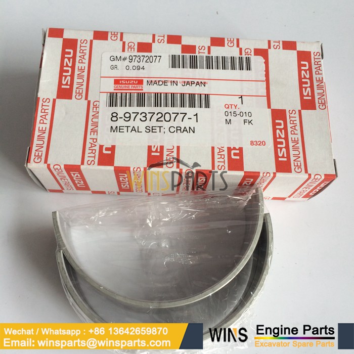 8-97372077-1 8973720771 8-97372-077-1 897372-0771 ISUZU 4HK1 METAL SET; CRANKSHAFT,STANDARD Bearing BLACK Hitachi (3)
