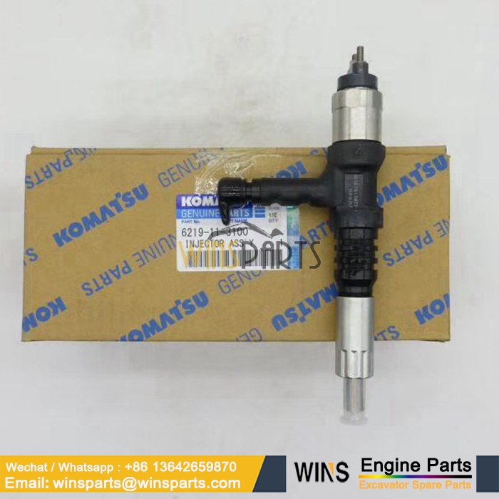 6219-11-3100 6219113100 SAA12V140E Diesel Common Rail Injector Komatsu