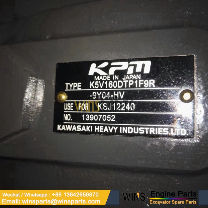 KSJ12240 Kawasaki KPM K5V160DTP HYDRAULIC PUMP ASSY CASE CX350B