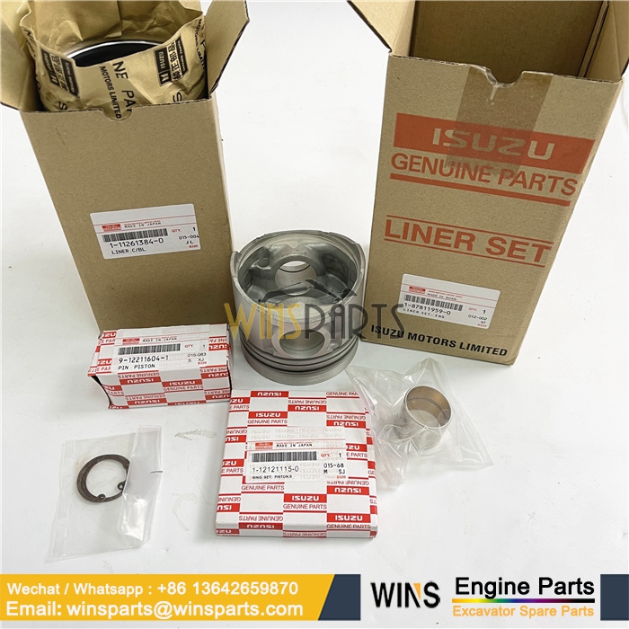 1-87812791-2 1878127912 ISUZU 6BG1 4BG1 ENGINE Piston Liner Kit Hitachi John Deere