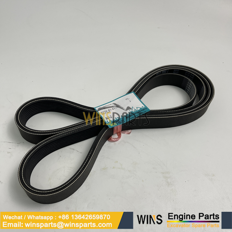 6732-81-6170 6738-62-4110 6D102 SAA6D102E ENGINE FAN BELT V-BELT KOMATSU (1)