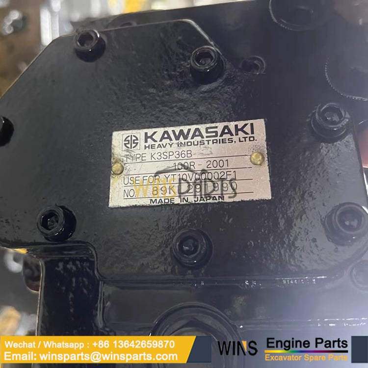 YT10V00002F1 KAWASAKI K3SP36B SK70 SK80 Main Pump Hydraulic Pump
