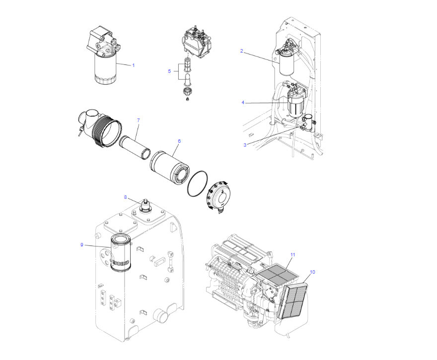FILTER ELEMENT FILTER LIST KOBELCO SK130LC-11 SK140LC-11 SK125SR-5 ...