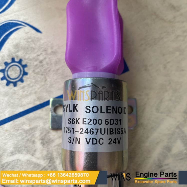 1751-2467 3824674 24V Fuel Stop Solenoid Switch E200 S6K E200B E320 S6K (1)