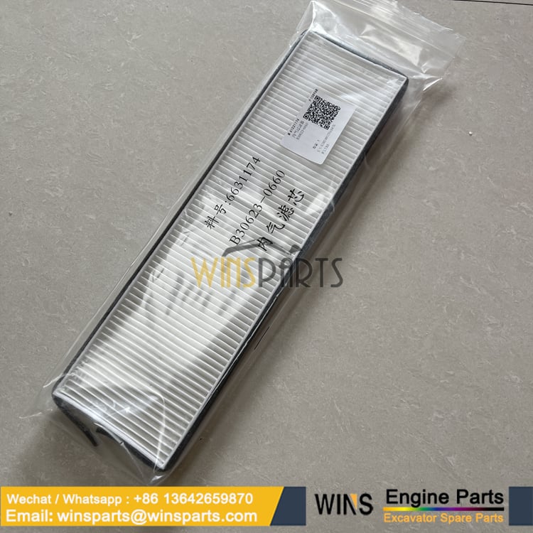 61031174 B306230660 B30623-0660 Air Conditioning Filter SANY SY35C SY50C SY35U SY26U SY50U Excavator Spare Parts