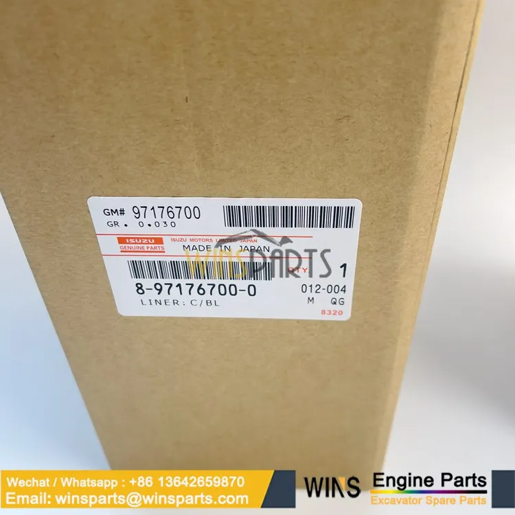 5-87814613-0 Isuzu 4JG1 Engine Cylinder Liner Set Liner Kit