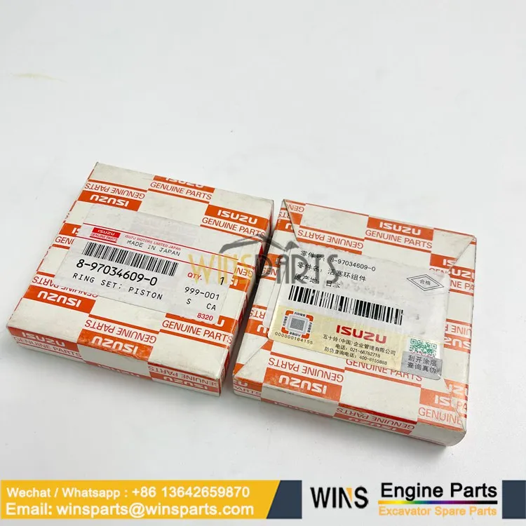 8-97034609-0 Piston Ring Set for Isuzu 3LC1 4LC1